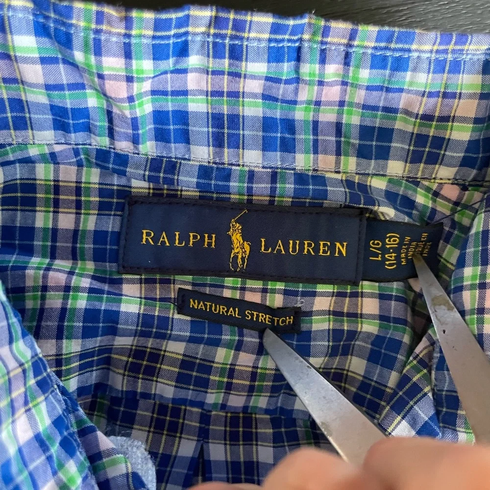 NWT Ralph Lauren Boys Plaid Shirt, Size L-14/16